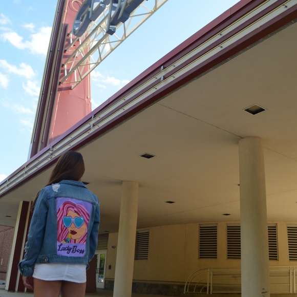 Hand Painted Lady Boss Jean Jacket - Picture 5 of 5